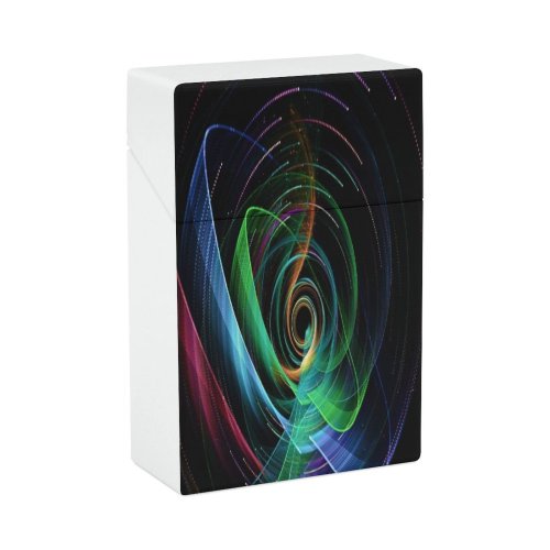 yanfind Cigarette Case Space Glowing Clef Deep Beam Futuristic Dark Vitality Virtual Generated Hard Plastic Crushproof Cigarette Case