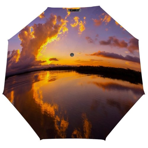 yanfind Umbrella Manual Sky Natural Morning Reflection Gold Coast Horizon Idyllic Scene Beach Dramatic Queensland Windproof waterproof anti-ultraviolet protection golf umbrella