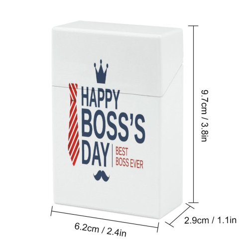 yanfind Cigarette Case Suit Happiness Boss's Crown October Foreman Manager Striped Party Bossy Congratulating Mustache Hard Plastic Crushproof Cigarette Case