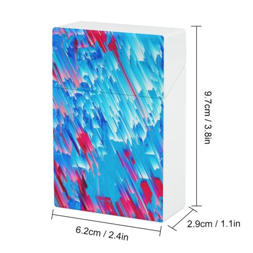 yanfind Cigarette Case Space Grunge Display Digital Futuristic High Generated Chaos Flowing Dimensional Failure Parallel Hard Plastic Crushproof Cigarette Case