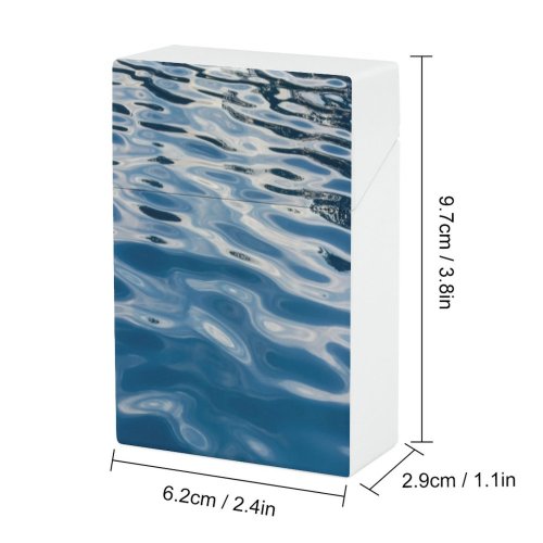 yanfind Cigarette Case Tranquility Dark Beach Directly High Empty Liquid Sea Natural Silence Shiny Simplicity Hard Plastic Crushproof Cigarette Case
