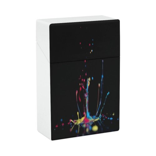 yanfind Cigarette Case Splattered Creativity Liquid Natural Vibrant Abstract UK Motion Hard Plastic Crushproof Cigarette Case