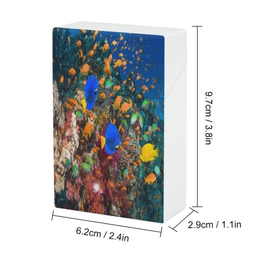 yanfind Cigarette Case Tranquility Fish Undersea Acanthuridae Beauty Tang Sea Exoticism Egypt Underwater School Wild Hard Plastic Crushproof Cigarette Case