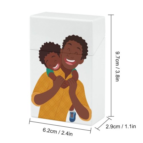 yanfind Cigarette Case Cheerful Happiness Emotion Love Embracing Boys Son Family Father Parent Father's Smiling Hard Plastic Crushproof Cigarette Case
