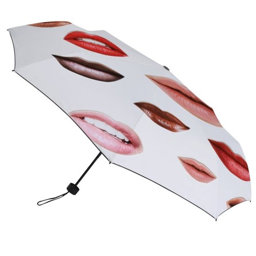 yanfind Umbrella Manual Bizarre Sticking Studio Smile England Montage Smiling Lips Shot Choice Toothy Windproof waterproof anti-ultraviolet protection golf umbrella