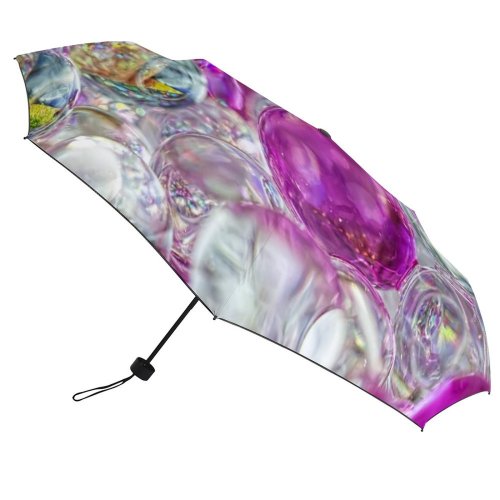 yanfind Umbrella Manual Glowing Transparent Beauty Gel Polymer Lighting Pearl Purple Shiny Silica Focus Igniting Windproof waterproof anti-ultraviolet protection golf umbrella