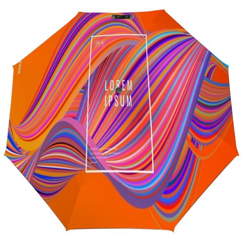 yanfind Umbrella Manual Shiny Liquid Illuminated Simplicity Dimensional Rainbow Abstract Space Messaging Striped Windproof waterproof anti-ultraviolet protection golf umbrella