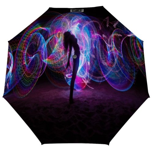 yanfind Umbrella Manual Beach Natural Night Portrait Silhouette Light Sand Outdoors Illuminated Exposure Motion Windproof waterproof anti-ultraviolet protection golf umbrella