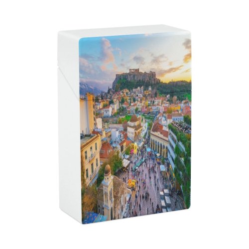 yanfind Cigarette Case Space Old Walkway Ruin Place Journey High Scenics Exterior Ancient Cloudscape Townscape Hard Plastic Crushproof Cigarette Case