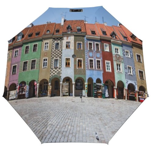 yanfind Umbrella Manual Old Wielkopolska Cobblestone Polish Tile Narrow European Destinations Architecture Outdoors Windproof waterproof anti-ultraviolet protection golf umbrella