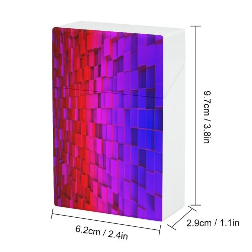 yanfind Cigarette Case Natural Purple Cube Craft Wall Art Building Light Abstract Feature Design Hard Plastic Crushproof Cigarette Case