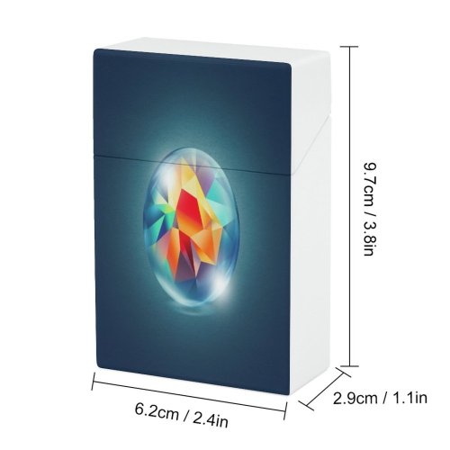 yanfind Cigarette Case Glowing Transparent Ball Generated Dimensional Spectrum Shiny Research Science Vibrant Digitally Crystal Hard Plastic Crushproof Cigarette Case