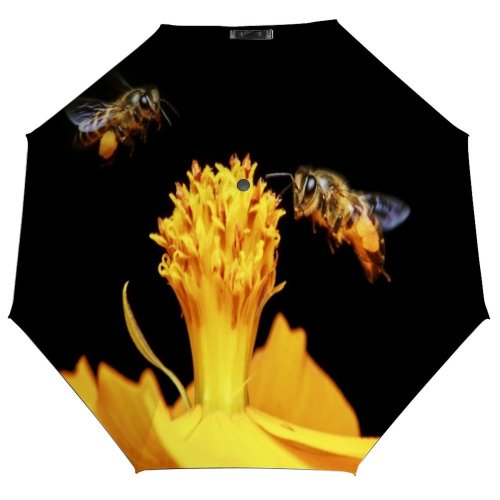 yanfind Umbrella Manual Natural Working Occupation Bee Parkland Eating Plant Outdoors Field Pollination Flying Springtime Windproof waterproof anti-ultraviolet protection golf umbrella