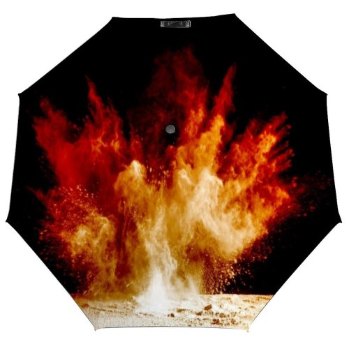 yanfind Umbrella Manual Bizarre Issues Changing Shot Physical Abstract Motion Comunidad Autonoma Strength Fire Windproof waterproof anti-ultraviolet protection golf umbrella