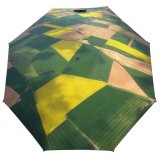 yanfind Umbrella Manual Non Agriculture Rural High Ile Agricultural Aerial Urban Europe Field France Patchwork Windproof waterproof anti-ultraviolet protection golf umbrella