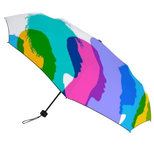 yanfind Umbrella Manual Headshot Attitude Cool Face Internal Funky Medium Afro Layered Silhouette Profile Organ Windproof waterproof anti-ultraviolet protection golf umbrella