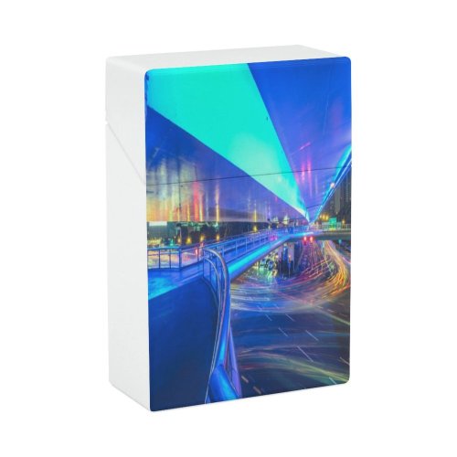 yanfind Cigarette Case Blurred Highway Hour Transportation Outdoors District Illuminated Transport Architecture Built Mode Hard Plastic Crushproof Cigarette Case