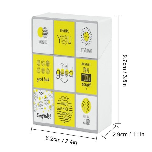 yanfind Cigarette Case Cheerful Fashionable Gratitude Positive Happiness Emotion Decoration Web Short Youth Motivation Hard Plastic Crushproof Cigarette Case
