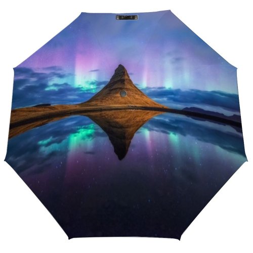 yanfind Umbrella Manual Space Glowing Tranquility Place Dramatic Beauty Journey Awe River Scenics Borealis Windproof waterproof anti-ultraviolet protection golf umbrella