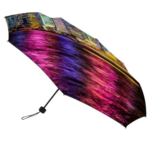 yanfind Umbrella Manual Sky Reflection Illuminated Downtown Exterior Travel Outdoors Urban Hong Exposure Kong Building Windproof waterproof anti-ultraviolet protection golf umbrella