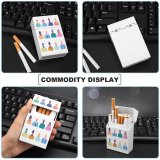 yanfind Cigarette Case Doodle Social Resources Issues Casual Face Businesswoman Funky Ethnic Smiling Hipster Hard Plastic Crushproof Cigarette Case
