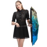 yanfind Umbrella Manual Sponge Fish Coral Undersea Ecosystem Blurred Sea Uneven Underwater School Wild Side Windproof waterproof anti-ultraviolet protection golf umbrella