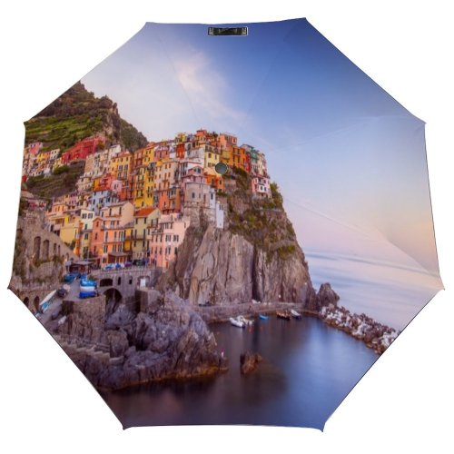 yanfind Umbrella Manual Harbor Mediterranean Idyllic Place Beach Scenics Exterior Sea Monterosso Seascape Italy Famous Windproof waterproof anti-ultraviolet protection golf umbrella
