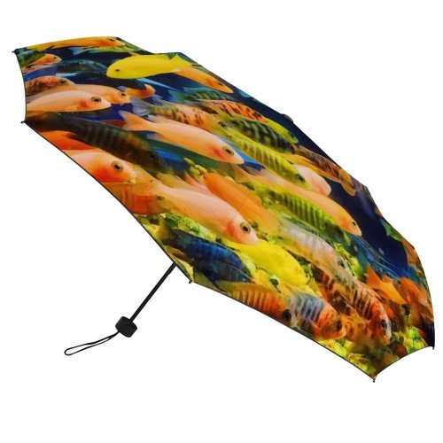 yanfind Umbrella Manual Space Butterflyfish Tranquility Idyllic Fish Undersea Living Beauty Scenics Sea Underwater Focus Windproof waterproof anti-ultraviolet protection golf umbrella