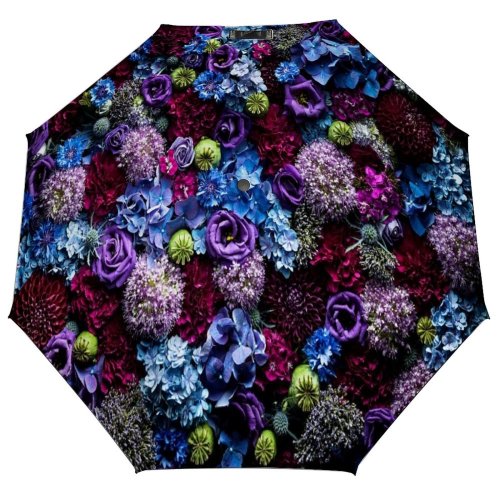 yanfind Umbrella Manual Simplicity England UK London Abundance Dahlia Hydrangea Fragility Directly Contrasts Tranquility Beauty Windproof waterproof anti-ultraviolet protection golf umbrella