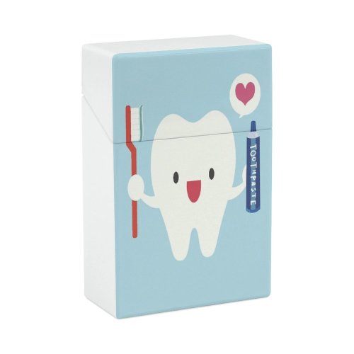 yanfind Cigarette Case Cheerful Fun Happiness Cleaning Love Emotion Lifestyles Cartoon Enjoyment Brushing Toothpaste Freshness Hard Plastic Crushproof Cigarette Case