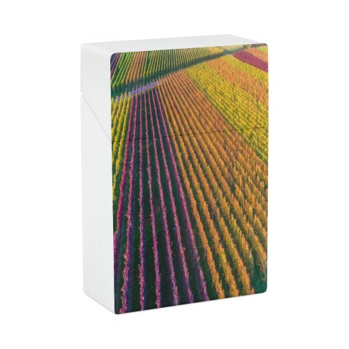 yanfind Cigarette Case Agriculture Rural Leaf Atmosphere Travel High Aerial Autumn Footpath Scenery Hard Plastic Crushproof Cigarette Case