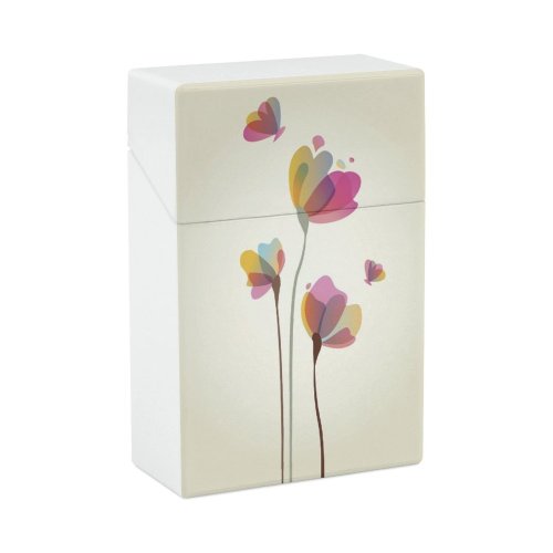 yanfind Cigarette Case Space Glowing Pollen Transparent Brightly Botany Bouquet Stem Femininity Beauty Hard Plastic Crushproof Cigarette Case