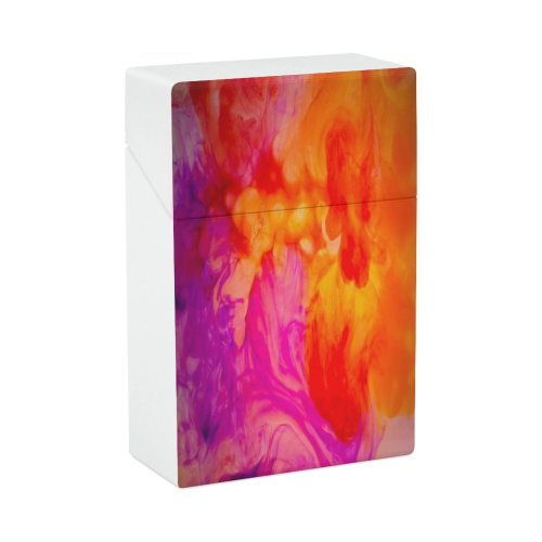 yanfind Cigarette Case Studio Mixing England Liquid Flowing Purple Underwater Watercolor Shot Paints Wave Hard Plastic Crushproof Cigarette Case