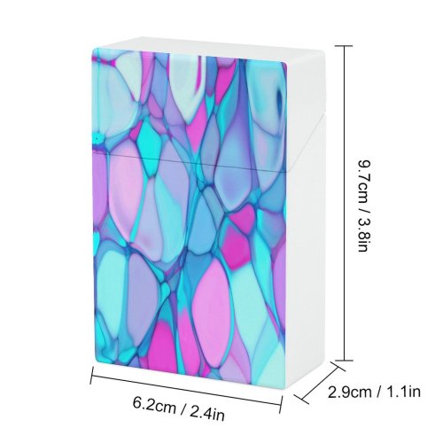 yanfind Cigarette Case Space Soap Mixing Ball Turquoise Splattered Creativity Liquid Watercolor Blob Coloring Paints Hard Plastic Crushproof Cigarette Case