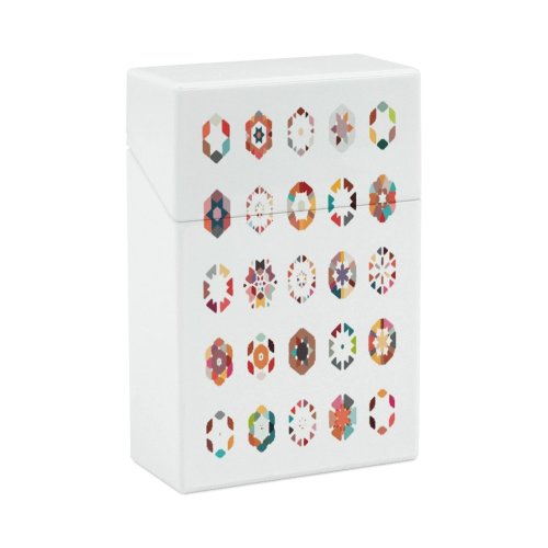 yanfind Cigarette Case Paisley Playing Hexagon Tile Generated Rhombus Zebra Design Push Hard Plastic Crushproof Cigarette Case