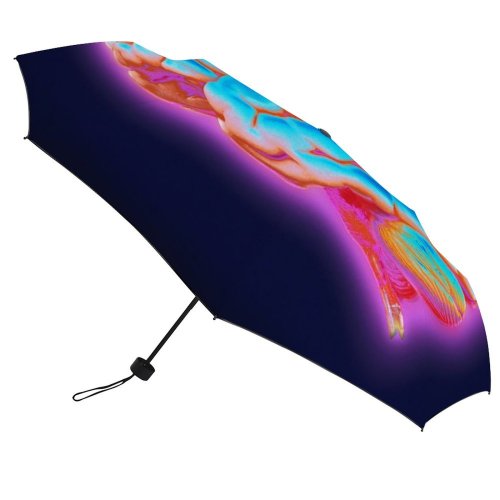 yanfind Umbrella Manual Glowing Futuristic Brain Craft Archival Art Light Anatomy Technology Windproof waterproof anti-ultraviolet protection golf umbrella