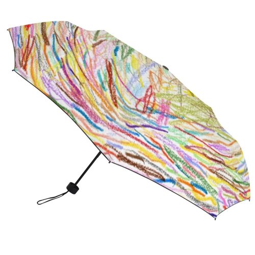 yanfind Umbrella Manual Space Rainbow Design Simplicity Art Crayon Border Abstract Wax Pastel UK Egg Windproof waterproof anti-ultraviolet protection golf umbrella