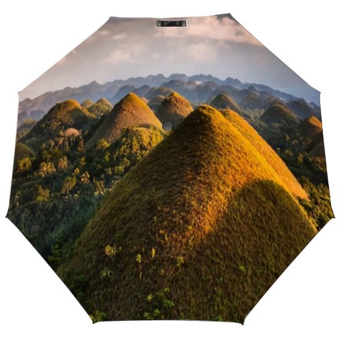 yanfind Umbrella Manual Space Hills Visayan Moody Idyllic Dramatic Philippines Islands Beauty Awe Chocolate Windproof waterproof anti-ultraviolet protection golf umbrella