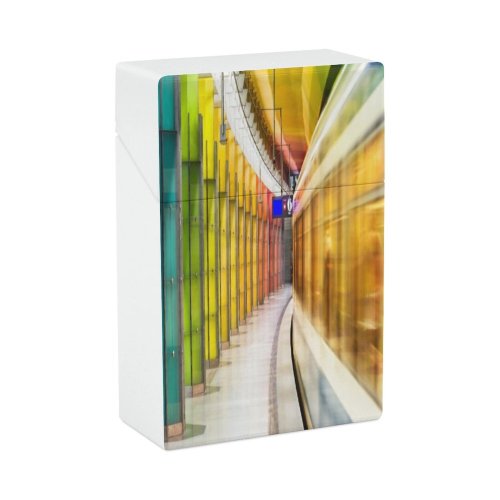 yanfind Cigarette Case Transportation Blurred Underground Toward Vehicle Transport Natural Architecture Mode Platform City Hard Plastic Crushproof Cigarette Case