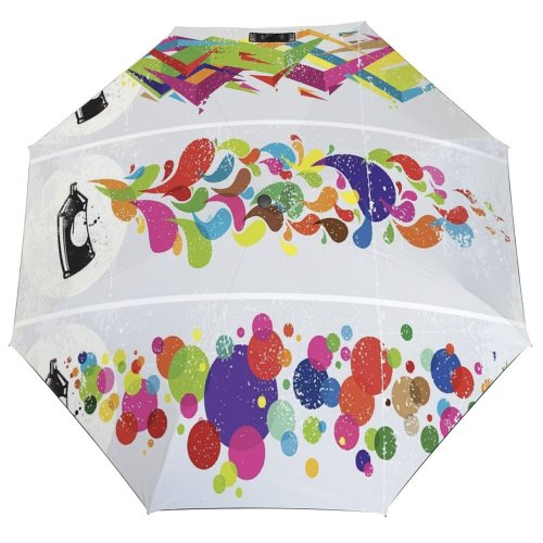 yanfind Umbrella Manual Grunge Splattered Can Aerosol Craft Vibrant Art Curled Drop Entertainment Abstract Windproof waterproof anti-ultraviolet protection golf umbrella