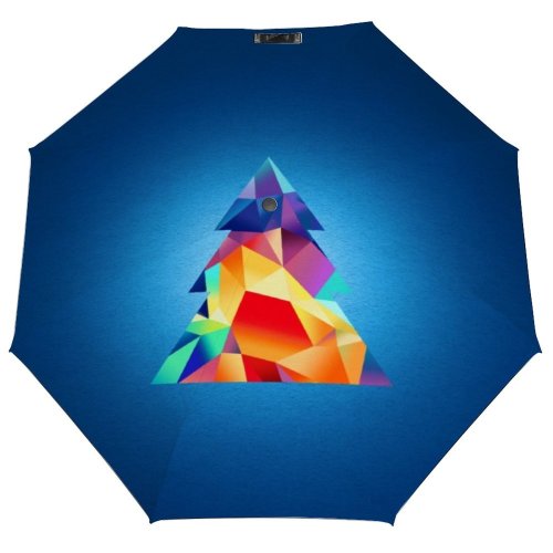 yanfind Umbrella Manual Space December Tree Generated Christmas Fashion Vibrant Winter Art Digitally Crystal Windproof waterproof anti-ultraviolet protection golf umbrella