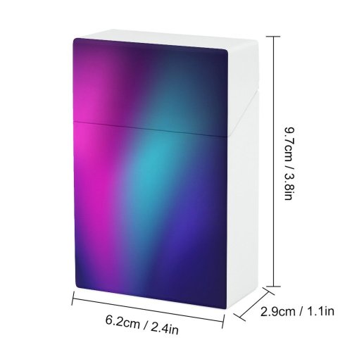 yanfind Cigarette Case Aurora Gradient Dreamlike Physical Paints Flowing Freedom Watercolor Fantasy Smooth Natural Hard Plastic Crushproof Cigarette Case