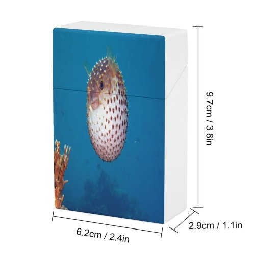 yanfind Cigarette Case Cnidarian Aqualung Balloonfish Bristle Egypt Diving Undersea Sea Sheikh Fish Puffer Hard Plastic Crushproof Cigarette Case
