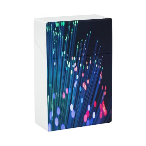 yanfind Cigarette Case Space Transfer Glowing Telephone Fiber Optometry Data Optic Defocused Virtual Lighting Natural Hard Plastic Crushproof Cigarette Case