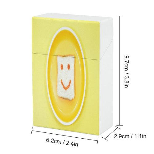yanfind Cigarette Case Cheerful Fun Plate Breakfast Happiness Emotion Positive Sensuality Cartoon Topics Showing Emoticon Hard Plastic Crushproof Cigarette Case
