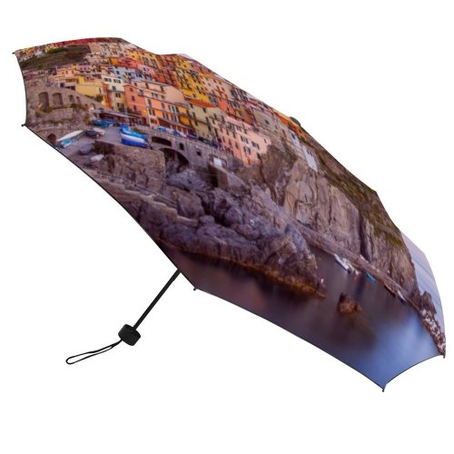 yanfind Umbrella Manual Harbor Mediterranean Idyllic Place Beach Scenics Exterior Sea Monterosso Seascape Italy Famous Windproof waterproof anti-ultraviolet protection golf umbrella