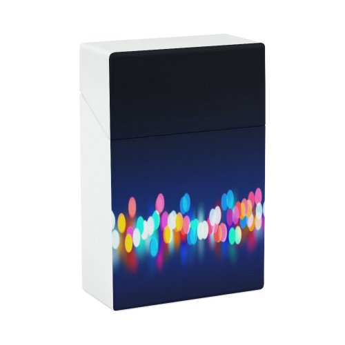yanfind Cigarette Case Space Glowing Effects Nightlife Dark Defocused Blurred Lighting Glamour Natural Hard Plastic Crushproof Cigarette Case