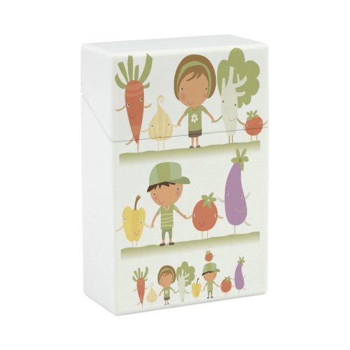 yanfind Cigarette Case Children Cheerful Happiness Lifestyles Eggplant Teamwork School Crucifers Boys Tomato Cute Eating Hard Plastic Crushproof Cigarette Case