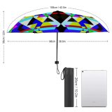 yanfind Umbrella Manual Generated Rectangle Vibrant Digitally Abstract Symmetry UK Design Curve Striped Windproof waterproof anti-ultraviolet protection golf umbrella