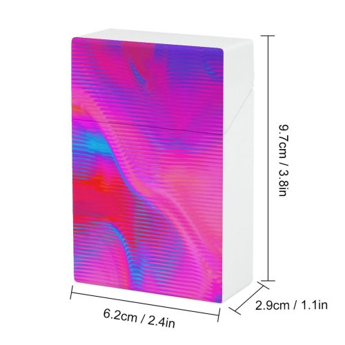 yanfind Cigarette Case Space Saturated Glowing Futuristic Smooth Screen Mixing Neon Hologram Blurred Creativity Lighting Hard Plastic Crushproof Cigarette Case